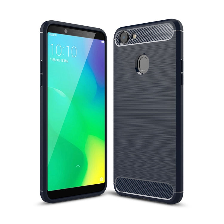 For OPPO  A79 Brushed Texture Carbon Fiber Shockproof TPU Rugged Armor Protective Case