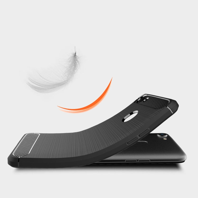 For OPPO  A79 Brushed Texture Carbon Fiber Shockproof TPU Rugged Armor Protective Case