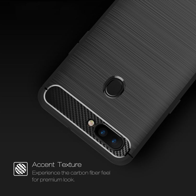 For OPPO  R11s Plus Brushed Texture Carbon Fiber Shockproof TPU Rugged Armor Protective Case