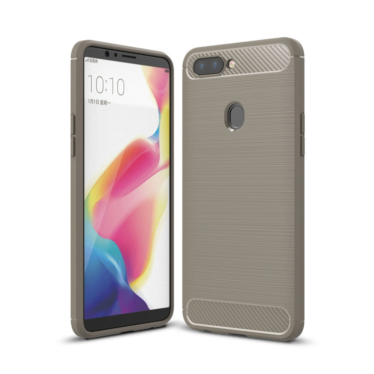 For OPPO  R11s Plus Brushed Texture Carbon Fiber Shockproof TPU Rugged Armor Protective Case