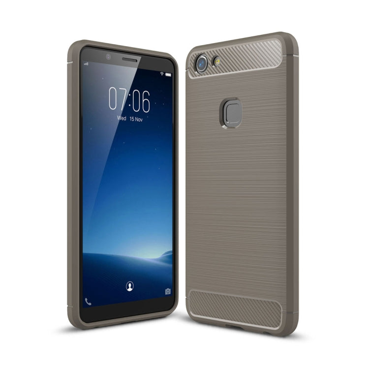 For Vivo  V7 Brushed Texture Carbon Fiber Shockproof TPU Rugged Armor Protective Case