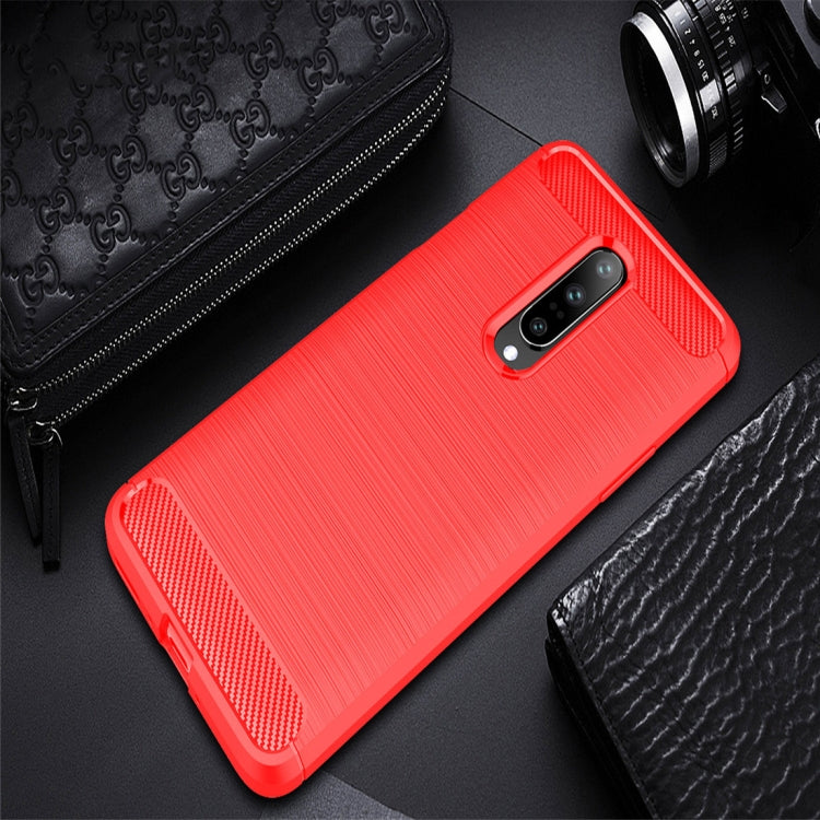 Brushed Texture Carbon Fiber Shockproof TPU Case for OnePlus 7