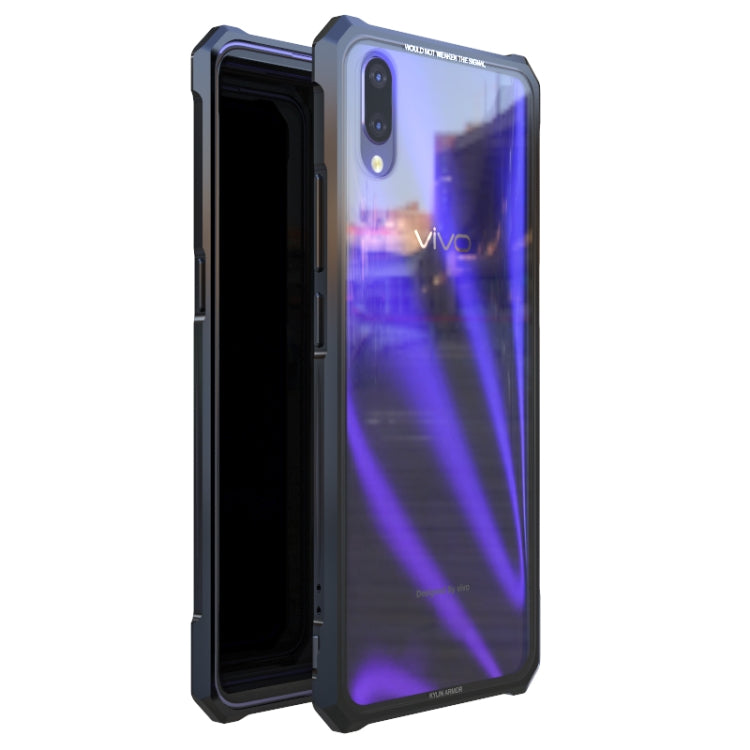 Buckle Series Metal Frame + Tempered Glass Cover Case for Vivo X23 (Black)