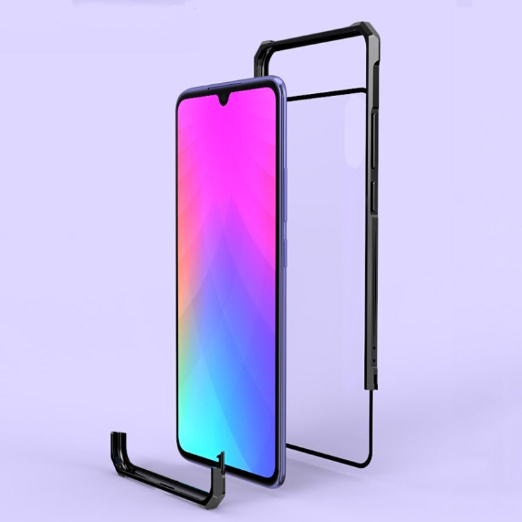 Buckle Series Metal Frame + Tempered Glass Cover Case for Vivo X23 (Black)