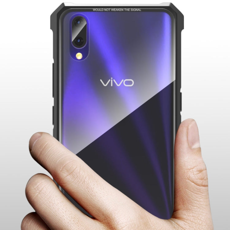 Buckle Series Metal Frame + Tempered Glass Cover Case for Vivo X23 (Black)