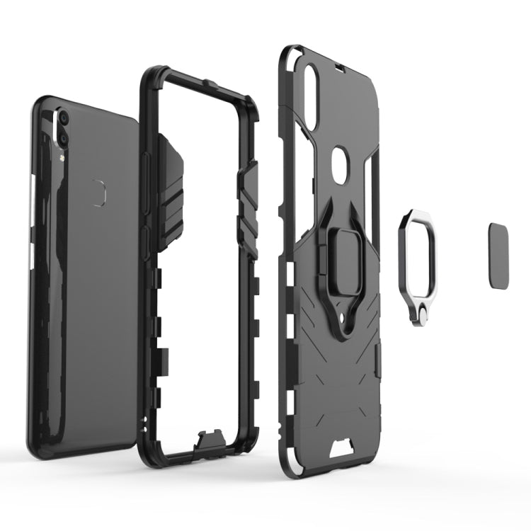 PC + TPU Shockproof Protective Case for Vivo V9, with Magnetic Ring Holder