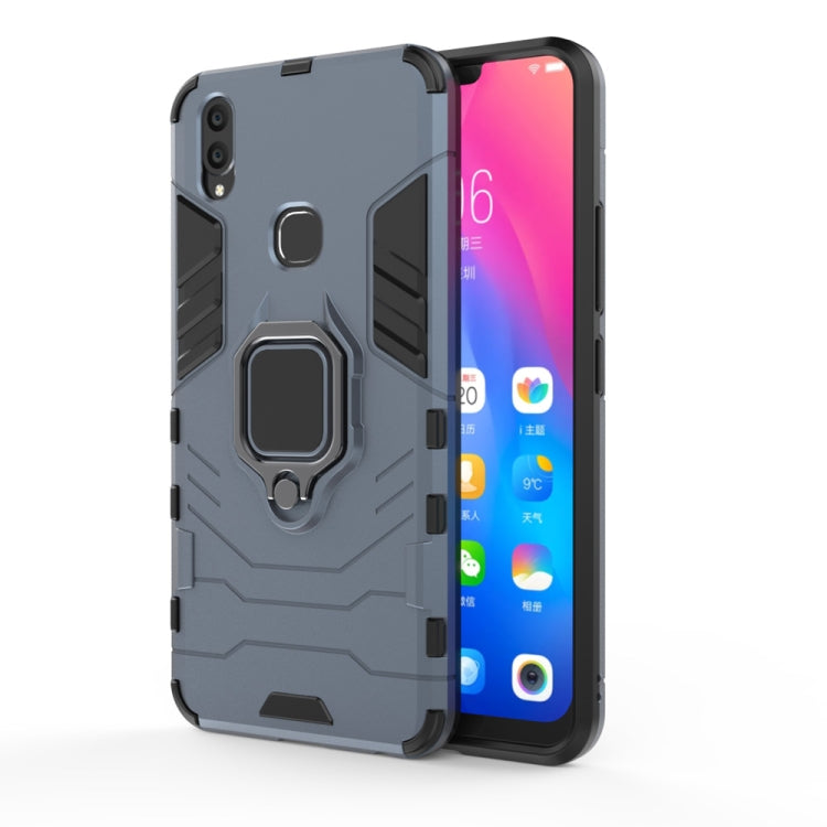 PC + TPU Shockproof Protective Case for Vivo V9, with Magnetic Ring Holder