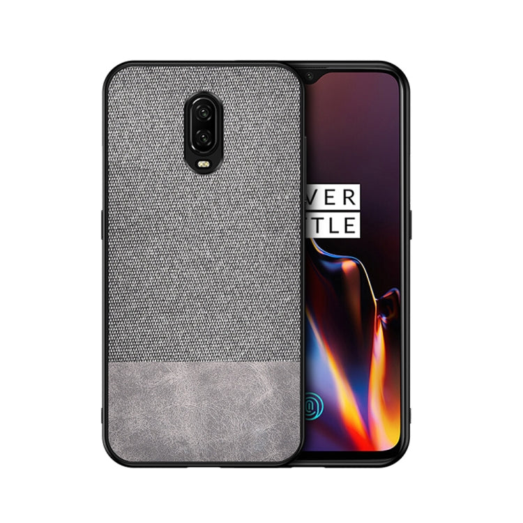 Shockproof Splicing PU + Cloth Protective Case for OnePlus 7