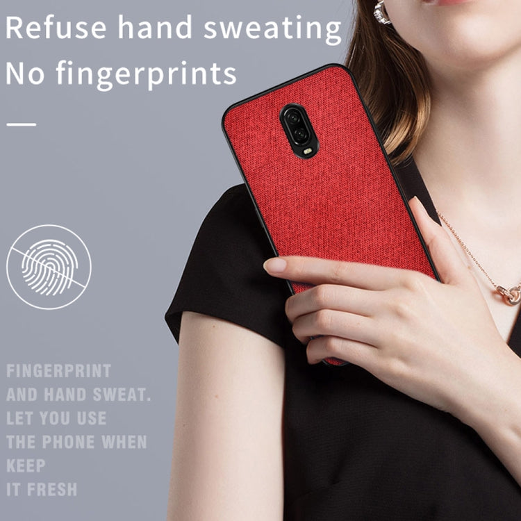 Shockproof Splicing PU + Cloth Protective Case for OnePlus 7