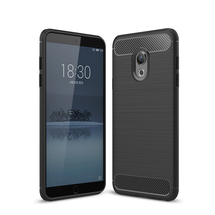Brushed Texture Carbon Fiber Shockproof TPU Case for Meizu M15 / 15 Lite