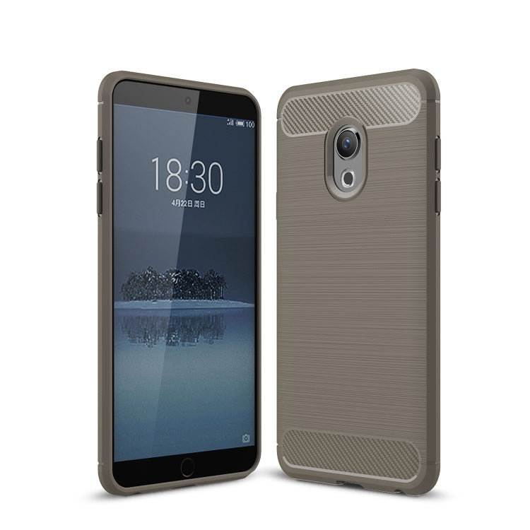 Brushed Texture Carbon Fiber Shockproof TPU Case for Meizu M15 / 15 Lite