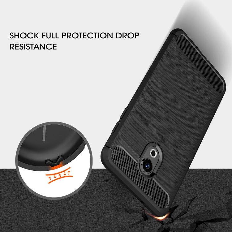Brushed Texture Carbon Fiber Shockproof TPU Case for Meizu M15 / 15 Lite