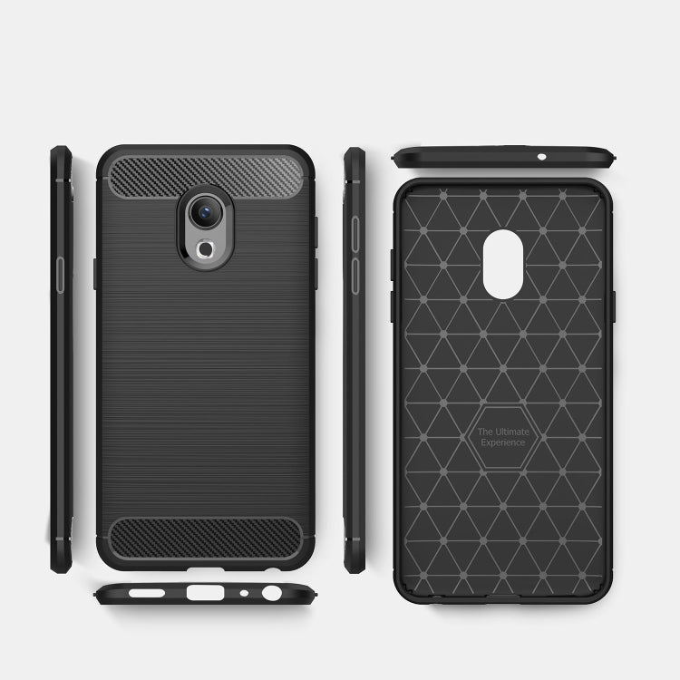 Brushed Texture Carbon Fiber Shockproof TPU Case for Meizu M15 / 15 Lite