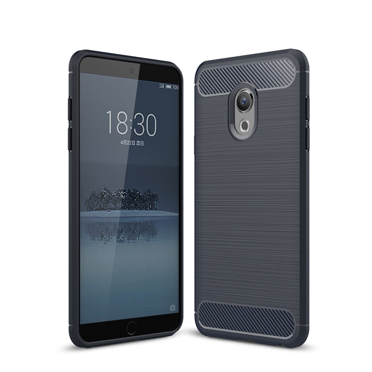 Brushed Texture Carbon Fiber Shockproof TPU Case for Meizu M15 / 15 Lite