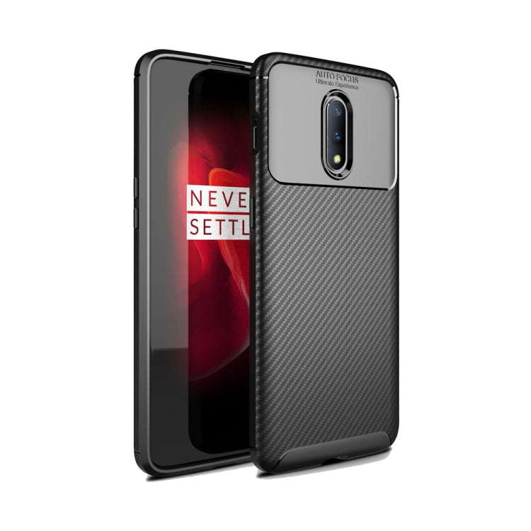 Carbon Fiber Texture Shockproof TPU Case for OnePlus 7 Pro (Black)