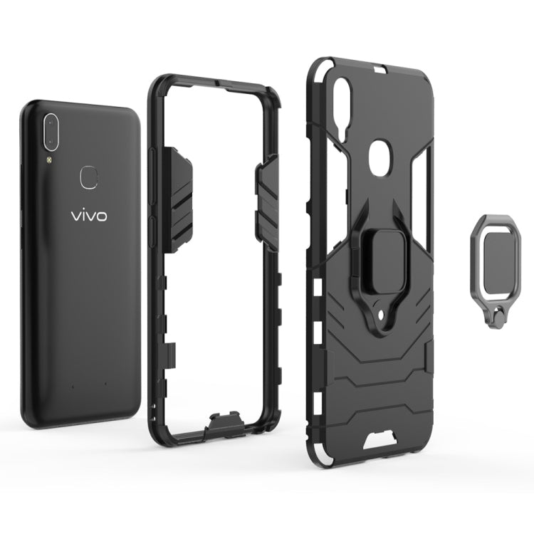 PC + TPU Shockproof Protective Case with Magnetic Ring Holder for Vivo Y95