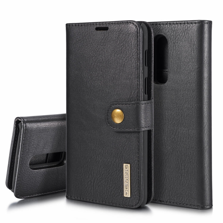 DG.MING Crazy Horse Texture Horizontal Flip Detachable Magnetic Case for OnePlus 6, with Holder & Card Slots & Wallet