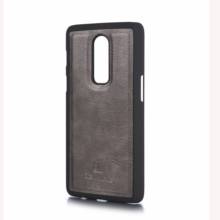DG.MING Crazy Horse Texture Horizontal Flip Detachable Magnetic Case for OnePlus 6, with Holder & Card Slots & Wallet