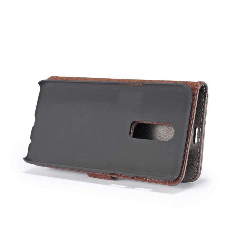 DG.MING Crazy Horse Texture Horizontal Flip Detachable Magnetic Case for OnePlus 6, with Holder & Card Slots & Wallet
