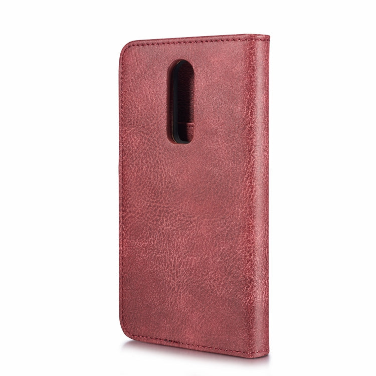 DG.MING Crazy Horse Texture Horizontal Flip Detachable Magnetic Case for OnePlus 6, with Holder & Card Slots & Wallet