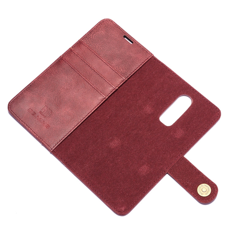 DG.MING Crazy Horse Texture Horizontal Flip Detachable Magnetic Case for OnePlus 6, with Holder & Card Slots & Wallet