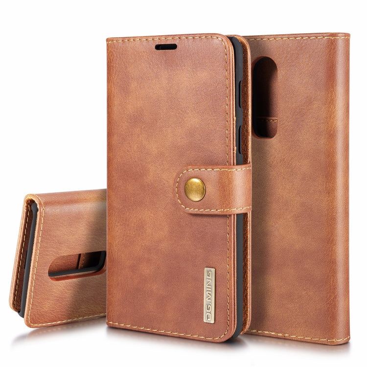 DG.MING Crazy Horse Texture Horizontal Flip Detachable Magnetic Case for OnePlus 6, with Holder & Card Slots & Wallet