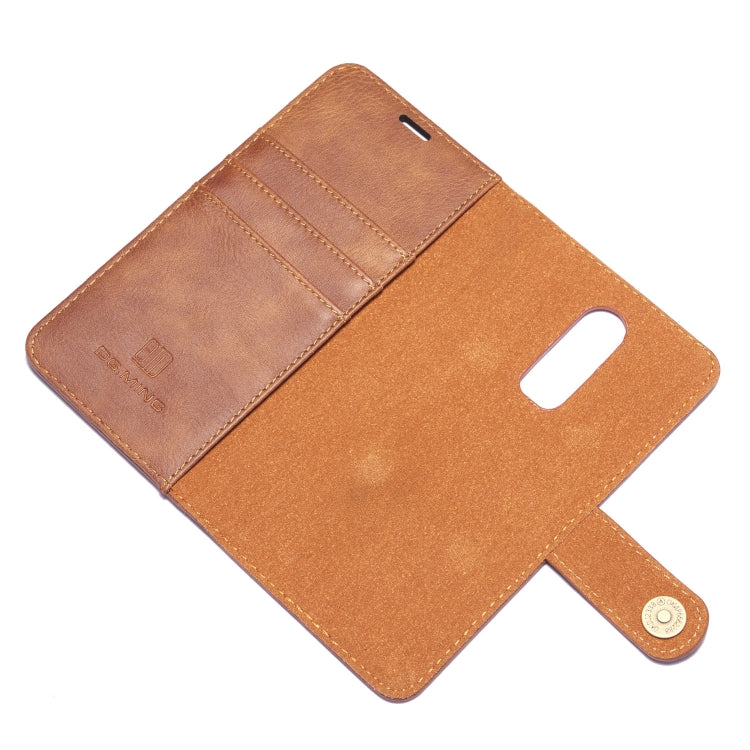 DG.MING Crazy Horse Texture Horizontal Flip Detachable Magnetic Case for OnePlus 6, with Holder & Card Slots & Wallet