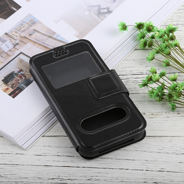 For iPhone, Galaxy, Huawei And Other 4.0-4.5 Inch Mobile Phones, Solid Color Horizontal Flip Universal Leather Case with Call Display ID & Holder & Magnetic Buckle