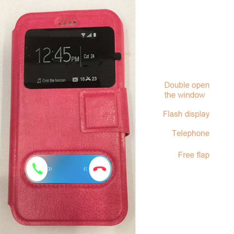 For iPhone, Galaxy, Huawei And Other 4.0-4.5 Inch Mobile Phones, Solid Color Horizontal Flip Universal Leather Case with Call Display ID & Holder & Magnetic Buckle