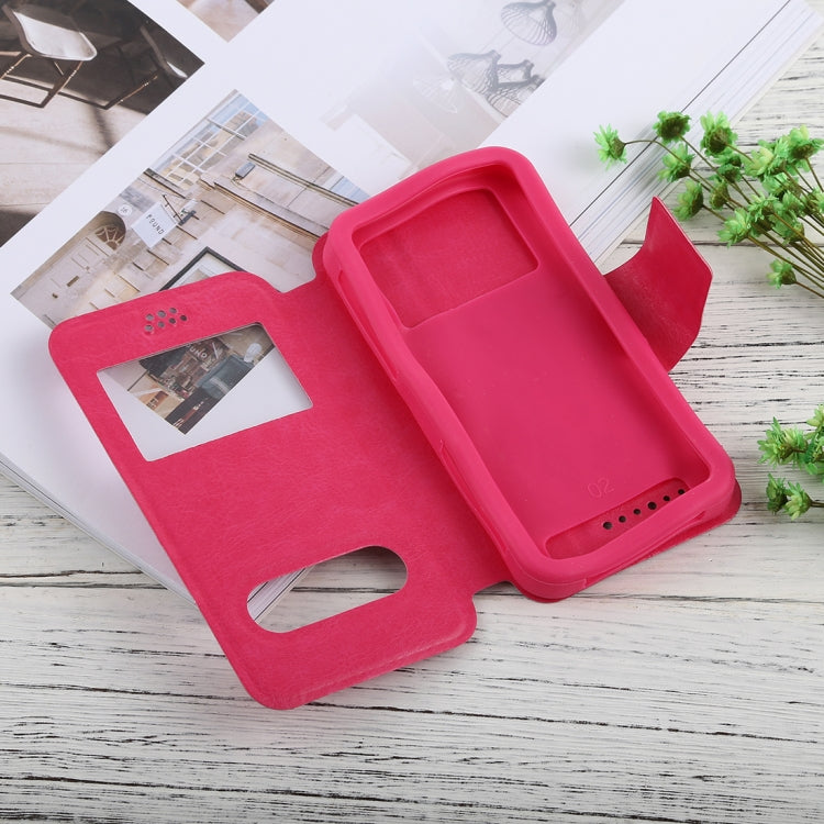 For iPhone, Galaxy, Huawei And Other 4.5-5.0 Inch Mobile Phones, Solid Color Horizontal Flip Universal Leather Case with Call Display ID & Holder & Magnetic Buckle