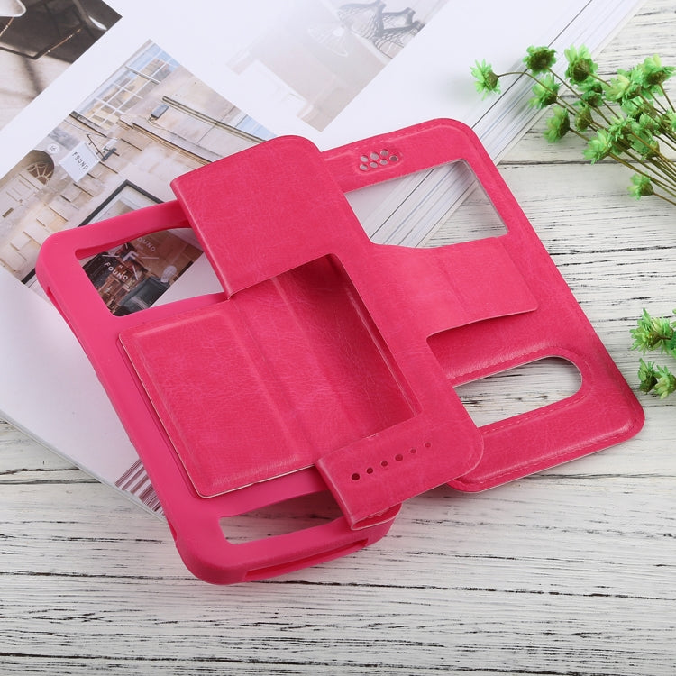 For iPhone, Galaxy, Huawei And Other 4.5-5.0 Inch Mobile Phones, Solid Color Horizontal Flip Universal Leather Case with Call Display ID & Holder & Magnetic Buckle