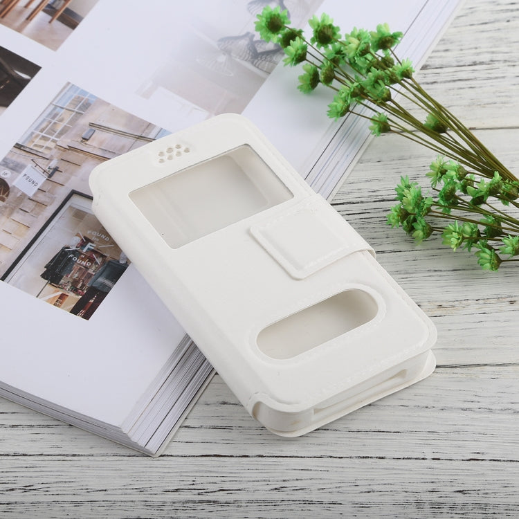 For iPhone, Galaxy, Huawei And Other 4.5-5.0 Inch Mobile Phones, Solid Color Horizontal Flip Universal Leather Case with Call Display ID & Holder & Magnetic Buckle