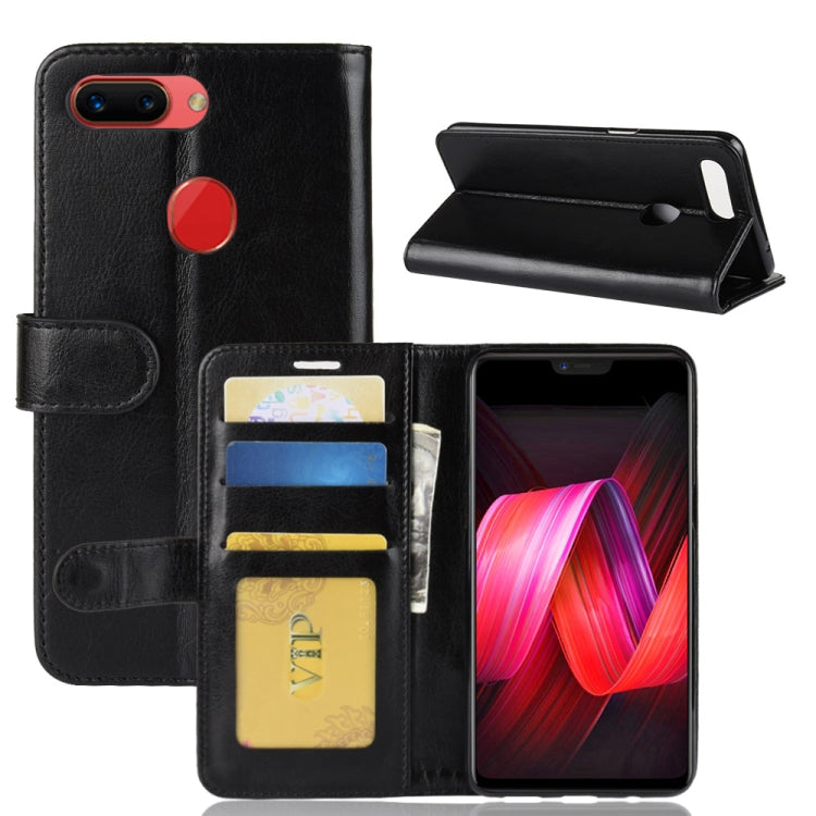 Crazy Horse Texture Horizontal Flip Leather Case for OPPO R15 Pro, with Wallet & Holder & Card Slots