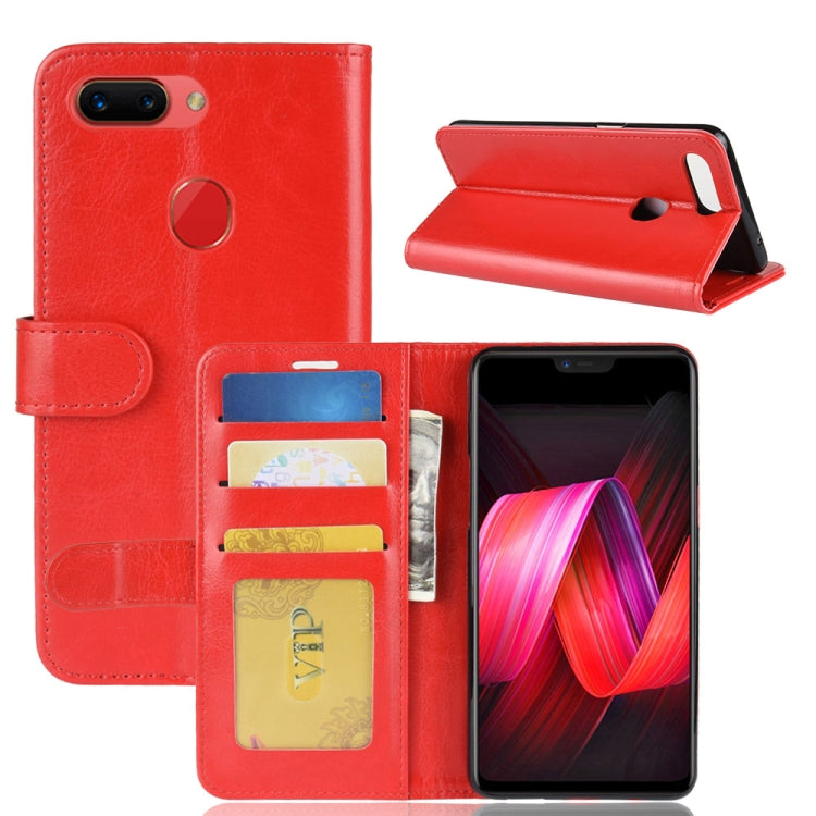 Crazy Horse Texture Horizontal Flip Leather Case for OPPO R15 Pro, with Wallet & Holder & Card Slots