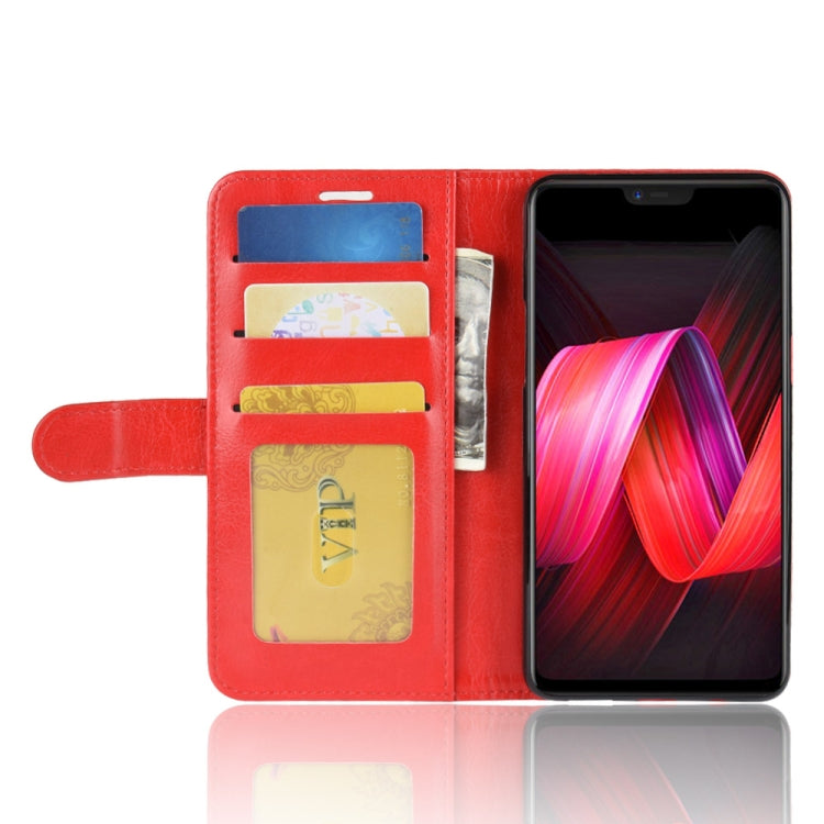 Crazy Horse Texture Horizontal Flip Leather Case for OPPO R15 Pro, with Wallet & Holder & Card Slots