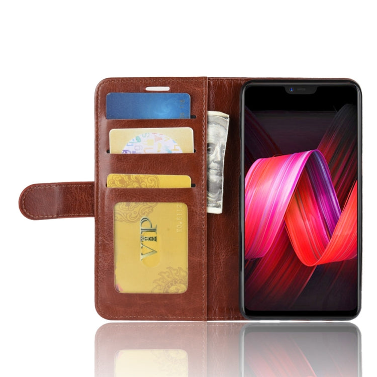Crazy Horse Texture Horizontal Flip Leather Case for OPPO R15 Pro, with Wallet & Holder & Card Slots