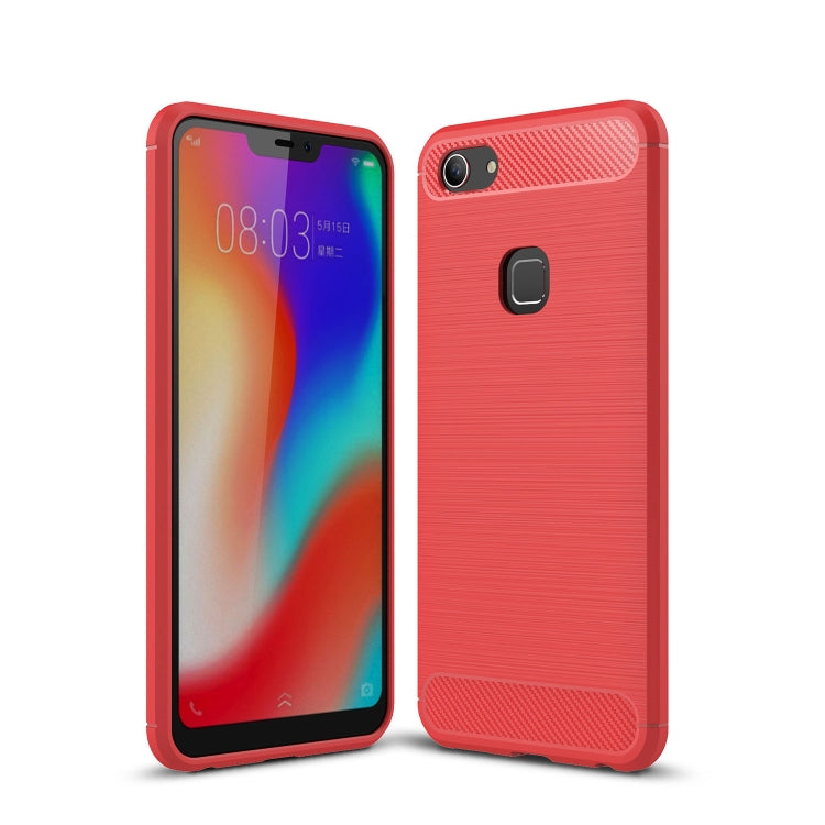 Brushed Texture Carbon Fiber Shockproof TPU Case for Vivo Y83 (Fingerprint Version)