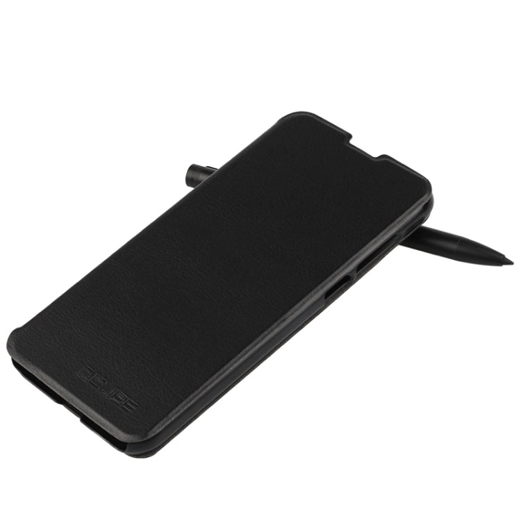 Oukitel Spring Texture Horizontal Flip Leather Case for Oukitel C15 Pro with Holder(Black)