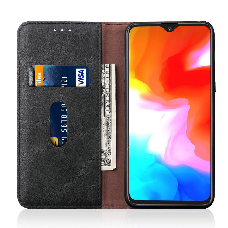 Casual Style Retro Crazy Horse Texture Horizontal Flip Leather Case for OnePlus 6T, with Card Slots & Holder & Wallet