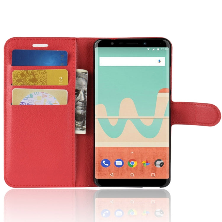 Litchi Texture Horizontal Flip Leather Case for Wiko View Go, with Wallet & Holder & Card Slots