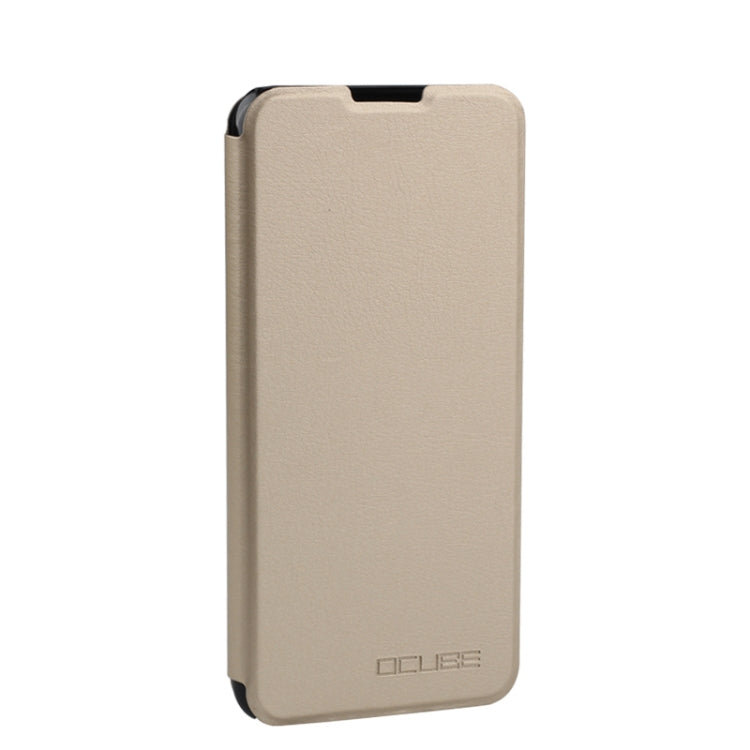 OCUBE Spring Texture Horizontal Flip Leather Case for UMIDIGI F1 Play / F1 with Holder(Gold)