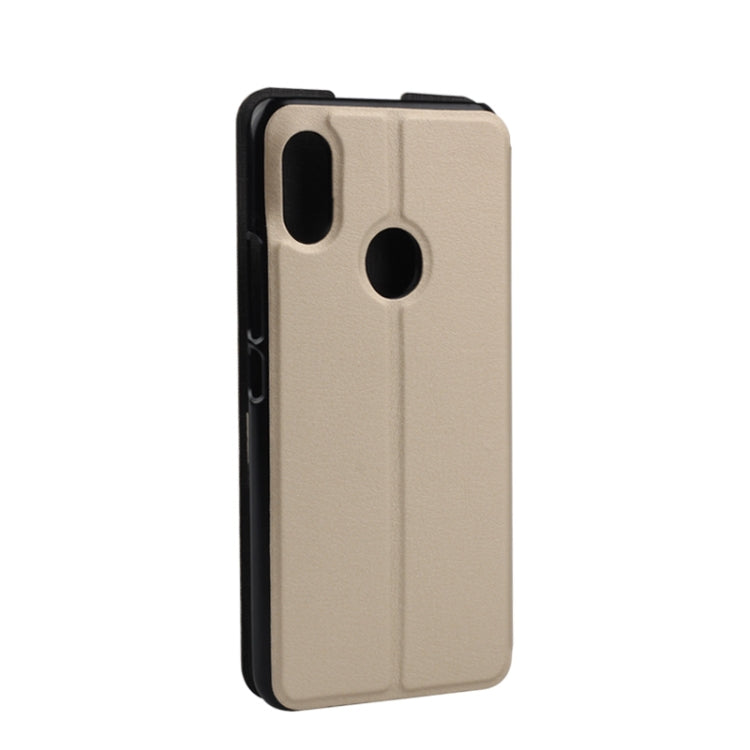 OCUBE Spring Texture Horizontal Flip Leather Case for UMIDIGI F1 Play / F1 with Holder(Gold)