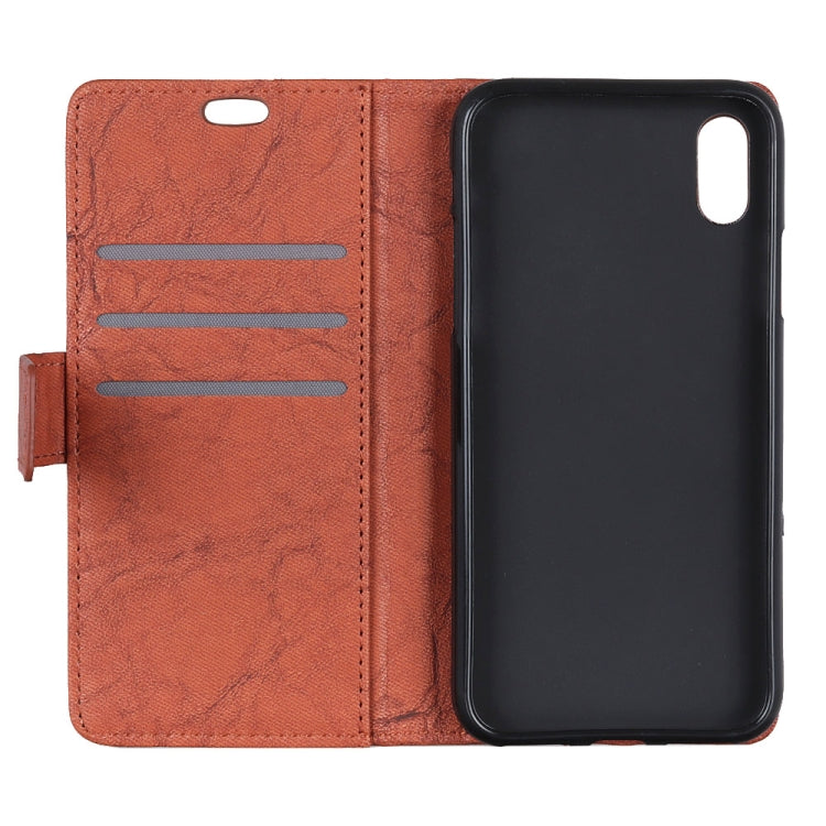 Copper Buckle Retro Crazy Horse Texture Horizontal Flip Leather Case for DOOGEE X55, with Holder & Card Slots & Wallet