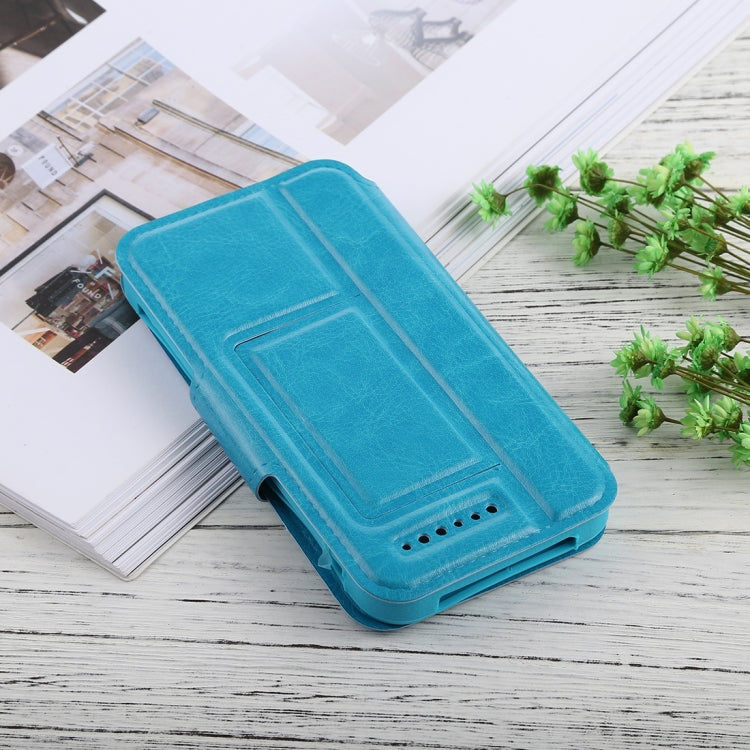 For iPhone, Galaxy, Huawei And Other 5.0-5.5 Inch Mobile Phones, Solid Color Horizontal Flip Universal Leather Case with Call Display ID & Holder & Magnetic Buckle