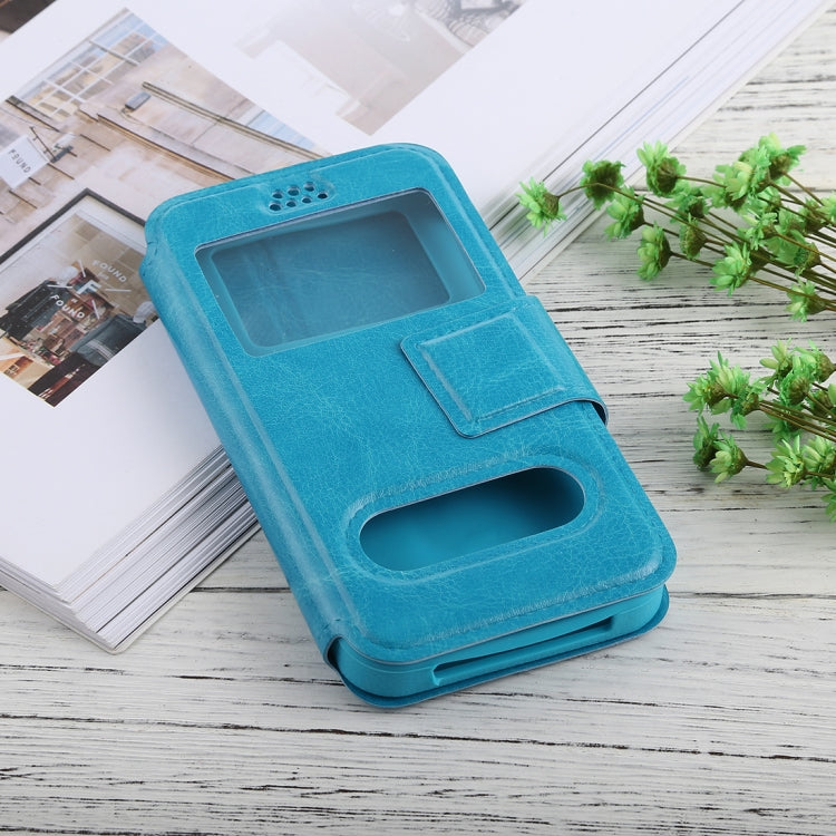 For iPhone, Galaxy, Huawei And Other 5.0-5.5 Inch Mobile Phones, Solid Color Horizontal Flip Universal Leather Case with Call Display ID & Holder & Magnetic Buckle