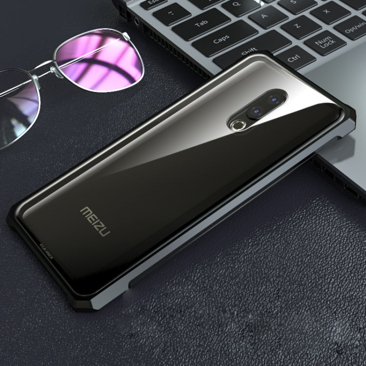 Snap-on Aluminum Frame and Tempered Glass Back Plate Case for Meizu 16th(Red)