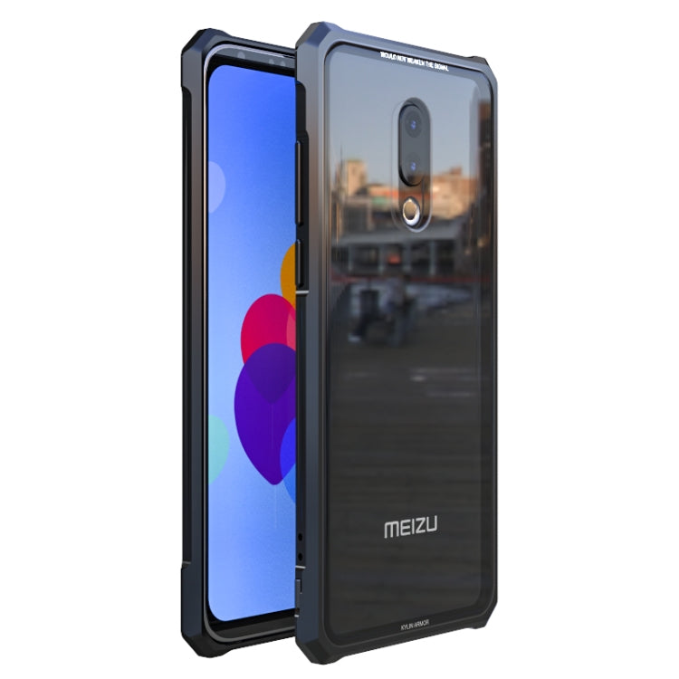 Snap-on Aluminum Frame and Tempered Glass Back Plate Case for Meizu 16th Plus