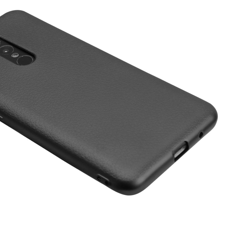 OCUBE for UMIDIGI S2 (MPH1936) Litchi Texture Solid Color Metal Paint TPU Protective Back Cover(Black)