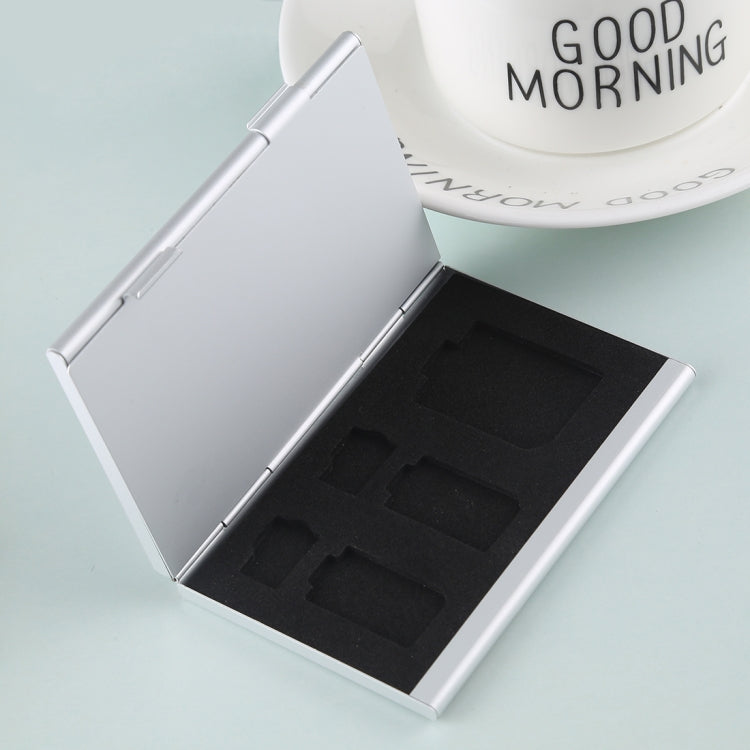 14 in 1 Memory Card Aluminum Alloy Protective Case Box for SD + 11 TF + 2 Mini SD Cards