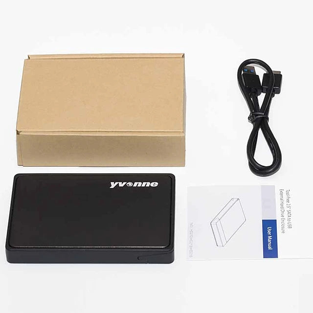 Yvonne HS215 2.5 inch USB 3.0 Mobile Hard Disk Box Mechanical SSD Solid State Enclosure (Black)